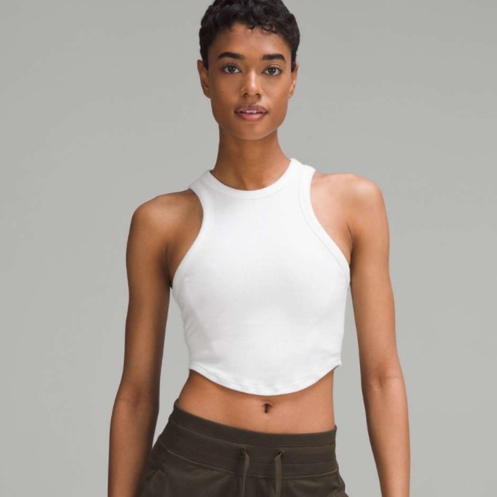 Lululemon Hold Tight Cropped Tank Top White - Size 12